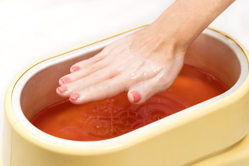 Process Paraffin Treatment of Female Hands Stock Photo Image of