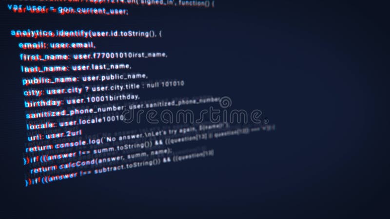 The process of writing digital code by a programmer in a programming. Language. Making computer programs background. Computer binary program code video
