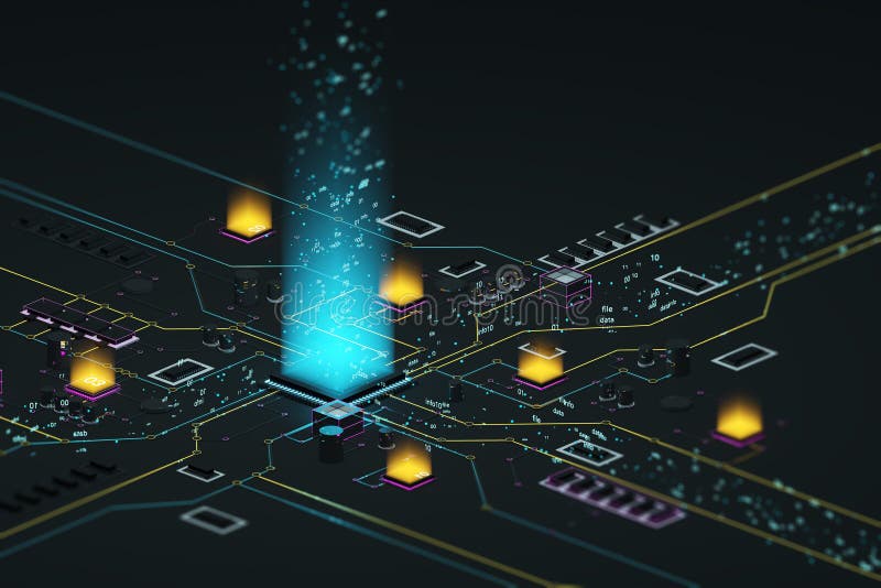 Processador e dados imagens de stock Processador e dados imagens de stock