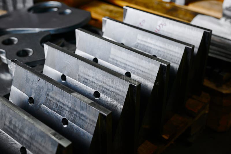 Processed Metal Plates with Ground Edges in Warehouse Stock Image Image of technology, edge