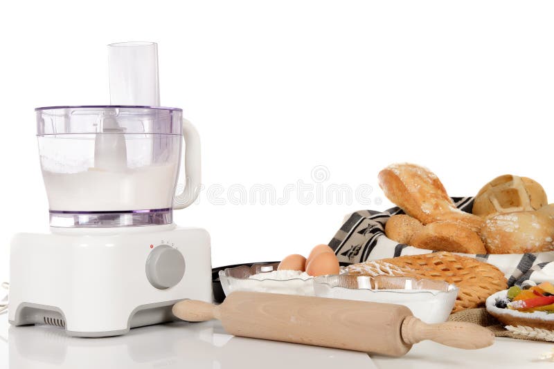 Processeur de nourriture, produits de pâtisserie de boulangerie photos stock Processeur de nourriture, produits de pâtisserie de boulangerie photos stock