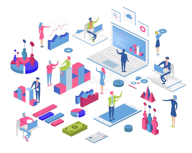 Processo de desenvolvimento móvel da aplicação e do design web para o conceito responsivo do dispositivo com funcionamento da equ ilustração do vetor Processo de desenvolvimento móvel da aplicação e do design web para o conceito responsivo do dispositivo com funcionamento da equ ilustração do vetor