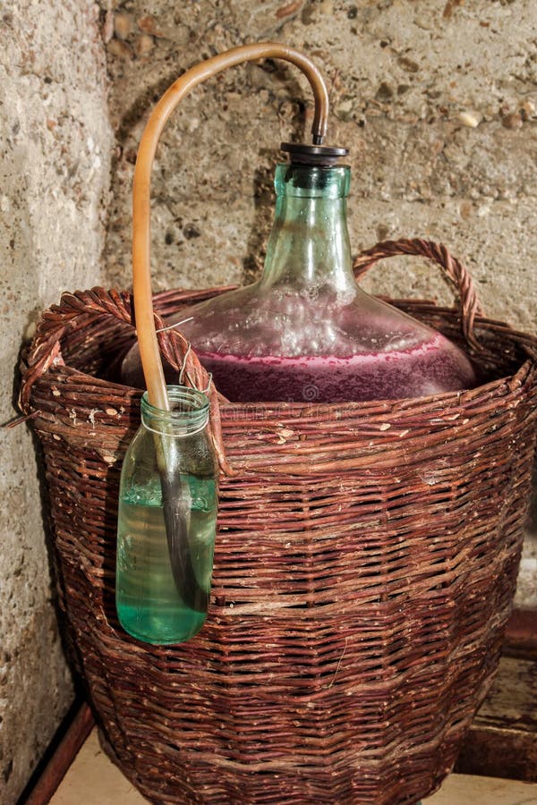 Processo De Fermentação Do Vinho No Garrafão Foto de Stock Imagem de