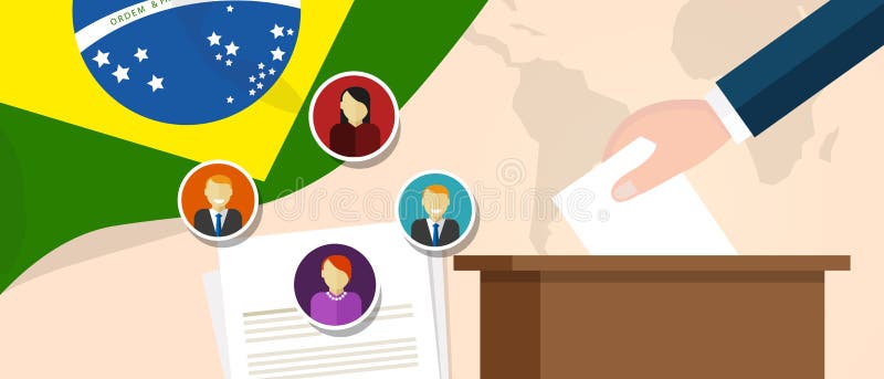 Processo político da democracia de Brasil que seleciona o presidente ou o membro do parlamento com liberdade da eleição e do refe