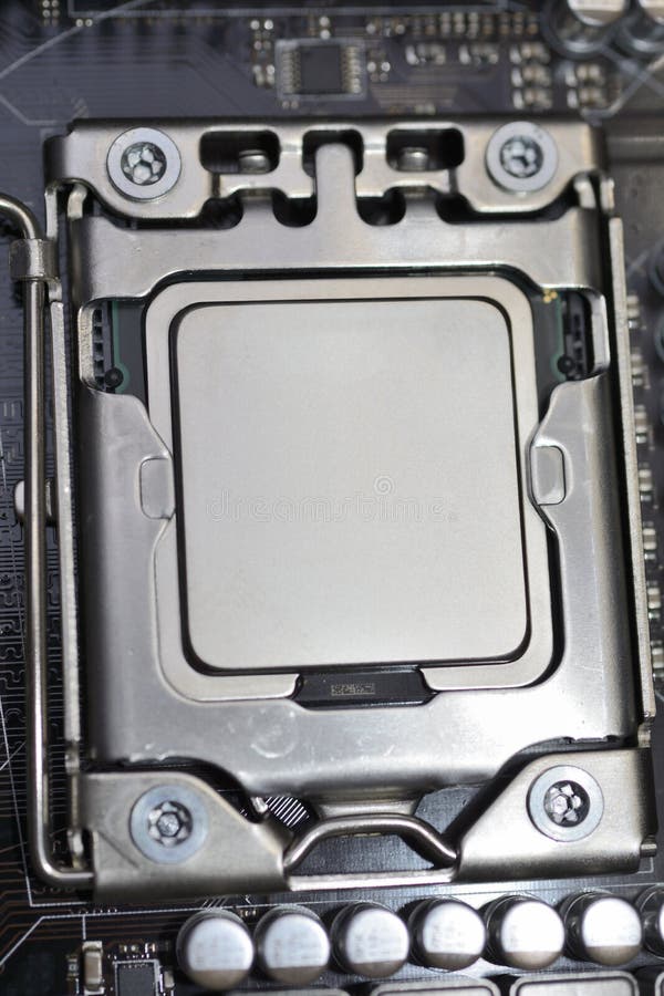 Processor CPU Installed in the Slot on the Motherboard Stock Image Image of equipment