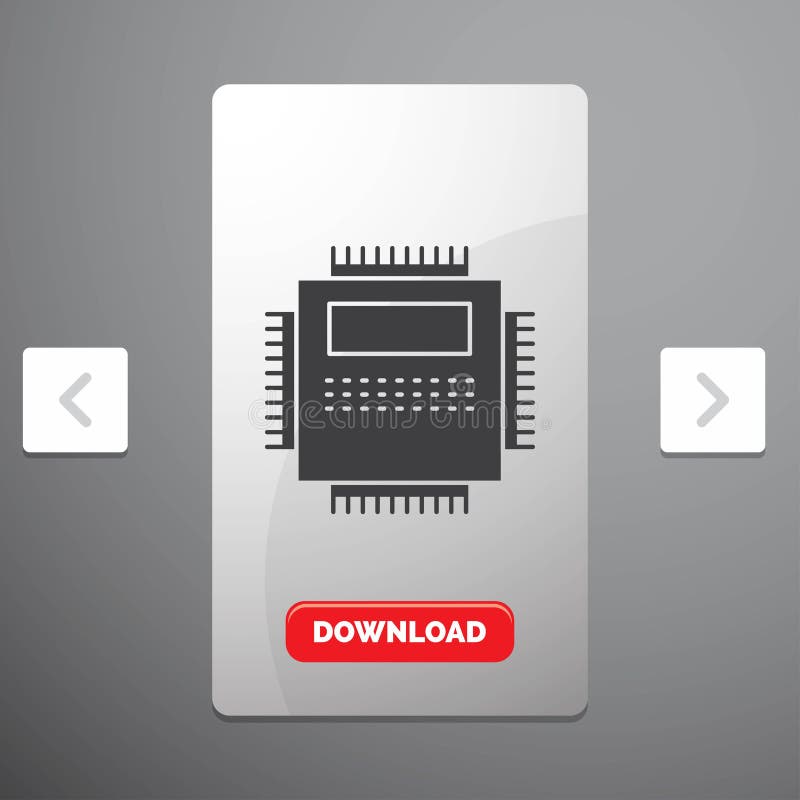 Processor, Hardware, Computer, PC, Technology Glyph Icon in Carousal Pagination Slider Design & Red Download Button royalty free illustration Processor, Hardware, Computer, PC, Technology Glyph Icon in Carousal Pagination Slider Design & Red Download Button royalty free illustration