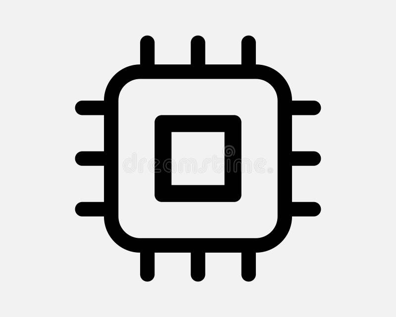 Processore Icona Computer CPU Processore Central Processing Unit Tecnologia Semi Conducente Sistema Elettronico Di Elettricità Sis illustrazione di stock