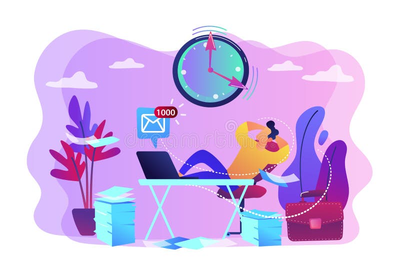 Procrastination Concept Vector Illustration. Stock Vector