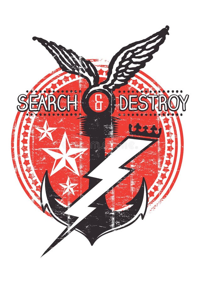 Procurar e destruir ilustração stock