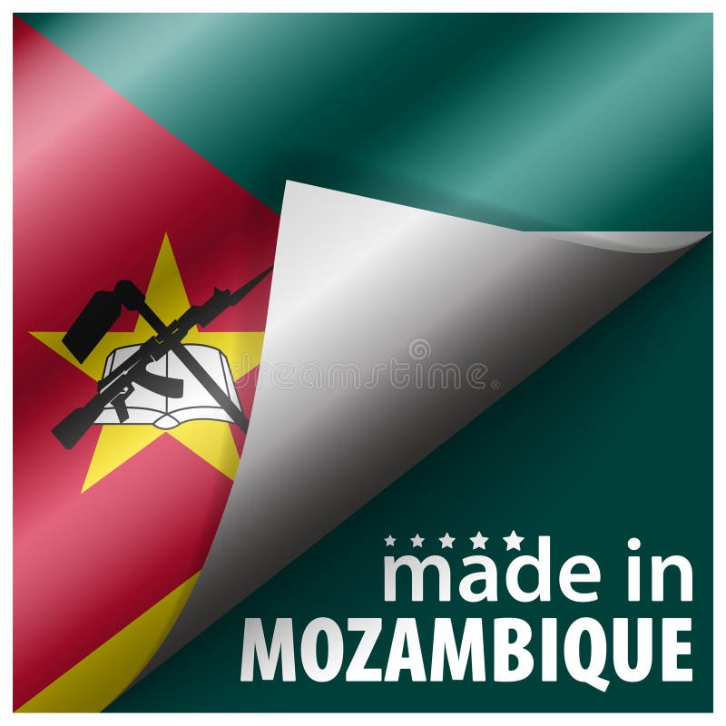Prodotto in grafica e etichetta in mozambico illustrazione vettoriale