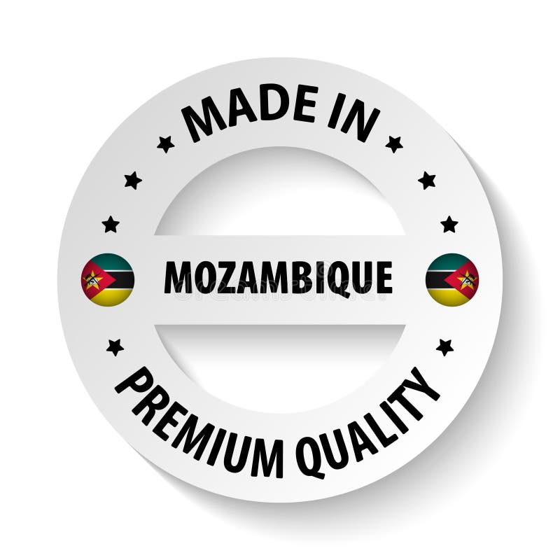 Prodotto in grafica e etichetta in mozambico royalty illustrazione gratis