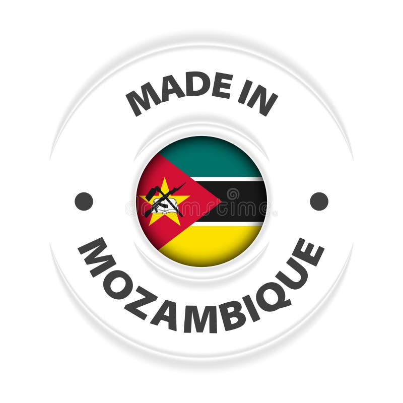 Prodotto in grafica e etichetta in mozambico illustrazione vettoriale