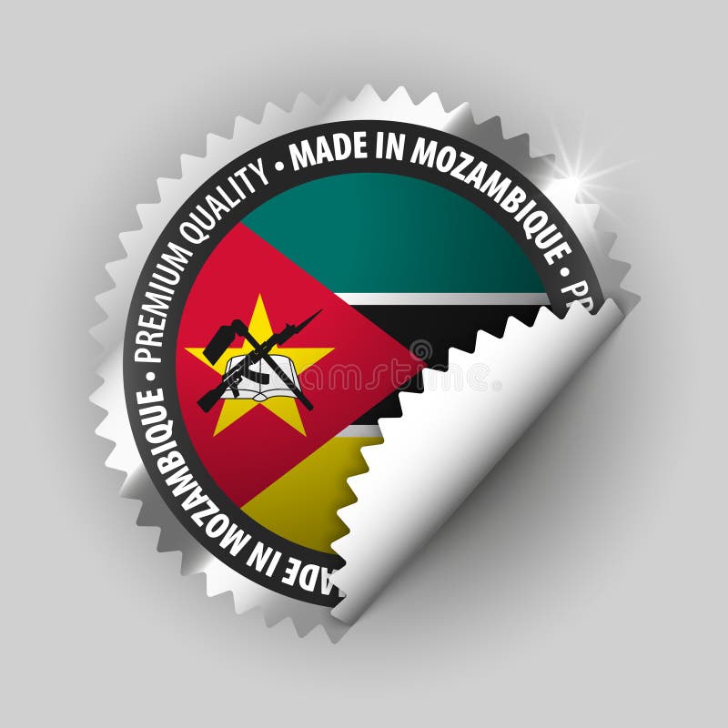 Prodotto in grafica e etichetta in mozambico royalty illustrazione gratis