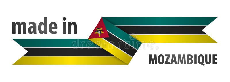 Prodotto in grafica e etichetta in mozambico illustrazione vettoriale