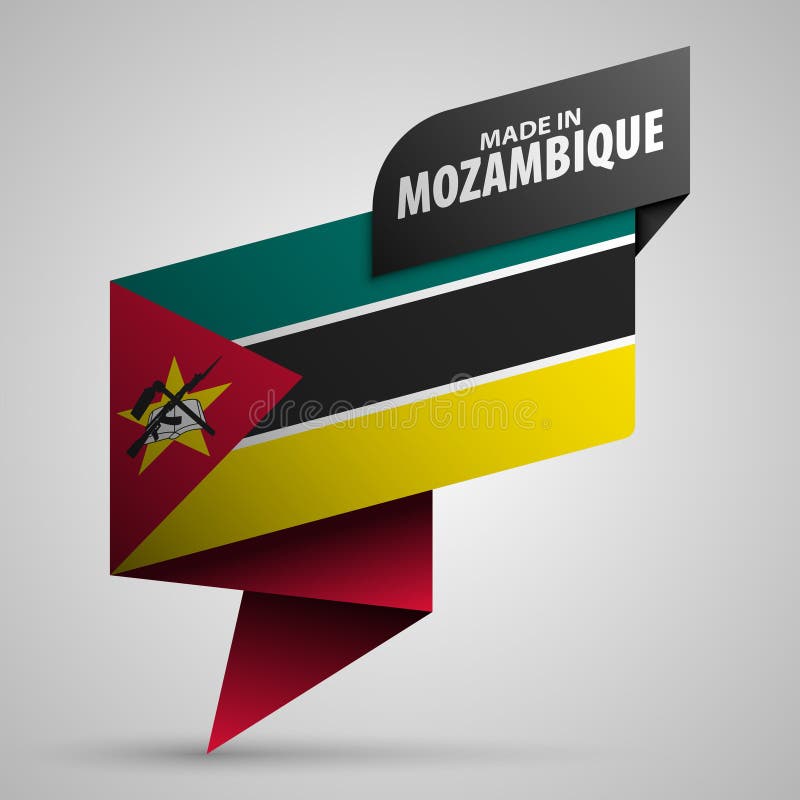 Prodotto in grafica e etichetta in mozambico illustrazione vettoriale
