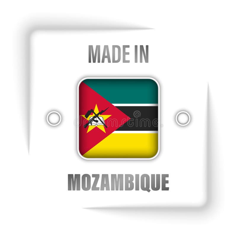 Prodotto in grafica e etichetta in mozambico royalty illustrazione gratis