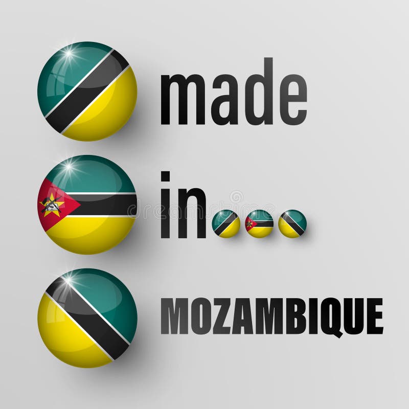 Prodotto in grafica e etichetta in mozambico royalty illustrazione gratis