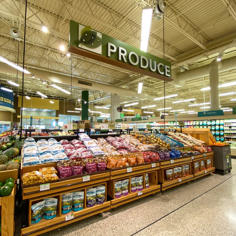 The Produce Aisle With A Cart Point Of View Of A Whole Foods Market