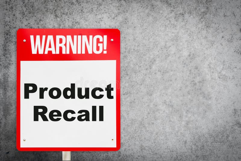 Product Recall problem warning signage for production industry. Product Recall problem warning signage for production industry.