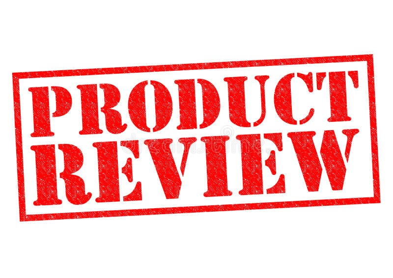 PRODUCT REVIEW red Rubber Stamp over a white background. Rubber production line illustrations