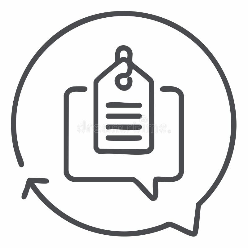 Product Tag Feedback Loop Line Icon vector illustration