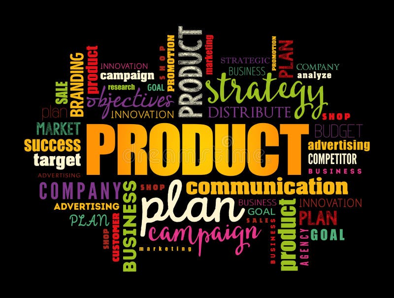Product Word Cloud Collage Business Concept Stock Illustration
