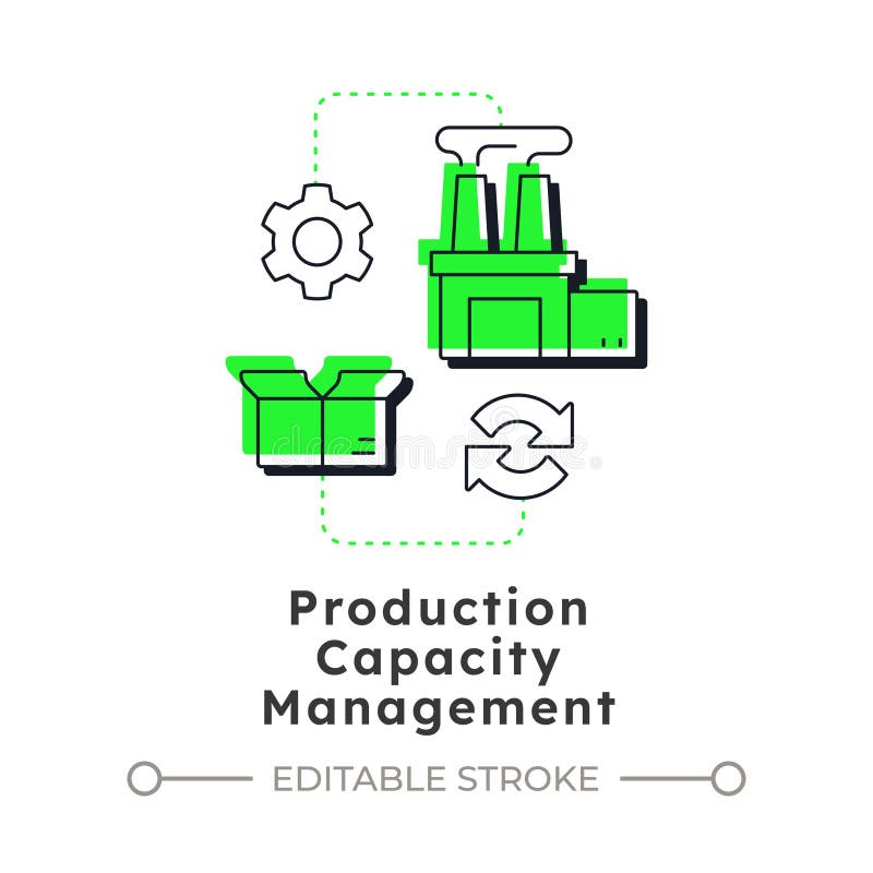 Production capacity management modern linear concept icon stock illustration