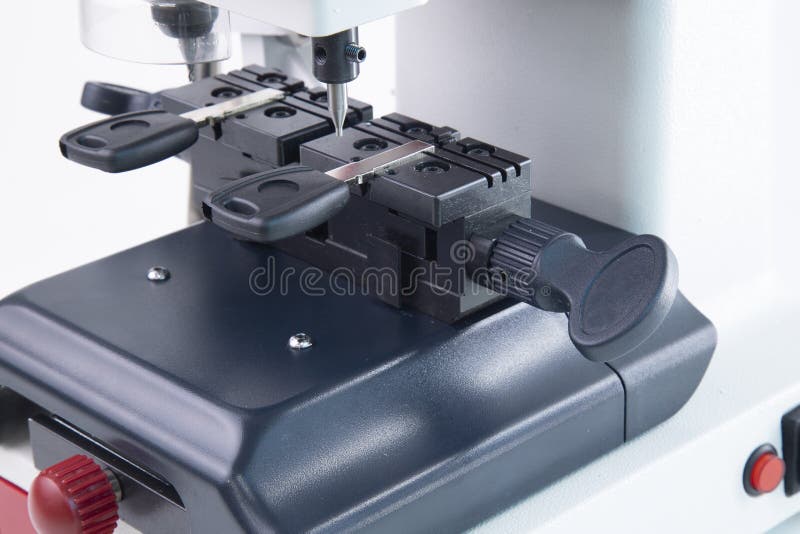 Production of Car Keys on a Specialized Key Machine Stock Image Image