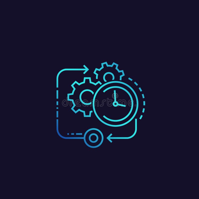 Production cycle vector linear icon vector illustration Production cycle vector linear icon vector illustration