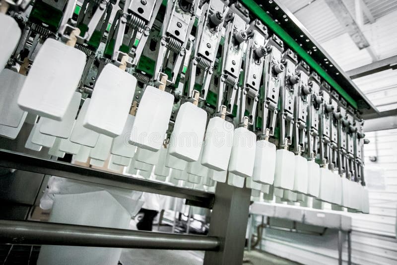 Production of ice-cream at factory royalty free stock photo