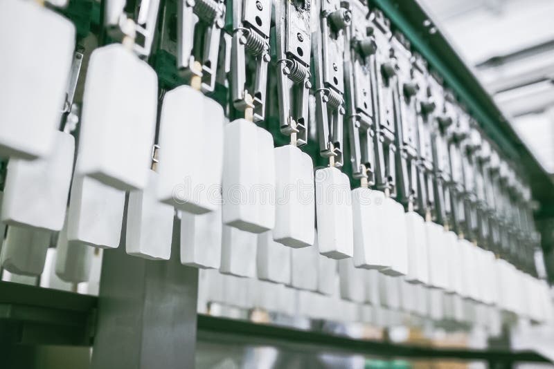 Production of ice-cream at factory stock photos