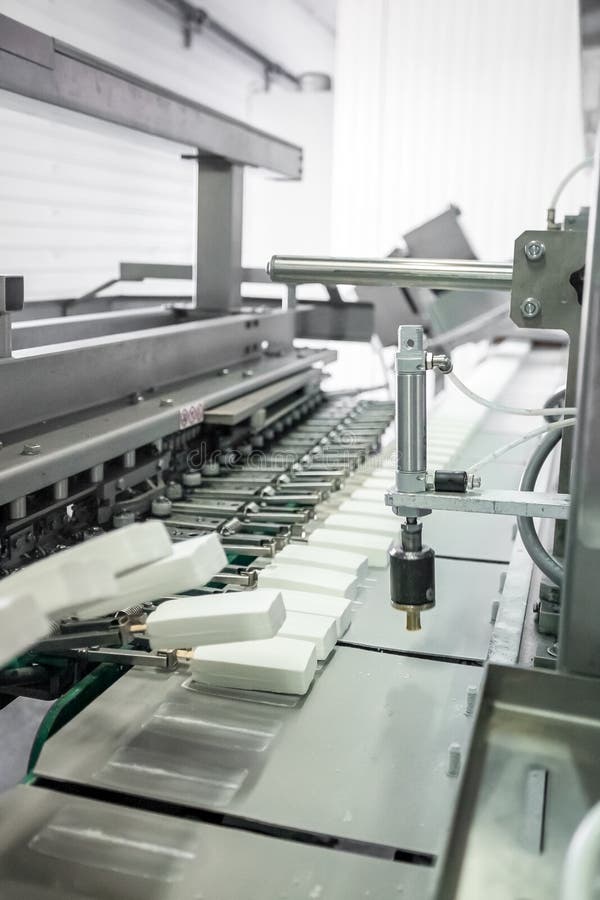 Production of ice-cream at factory royalty free stock image