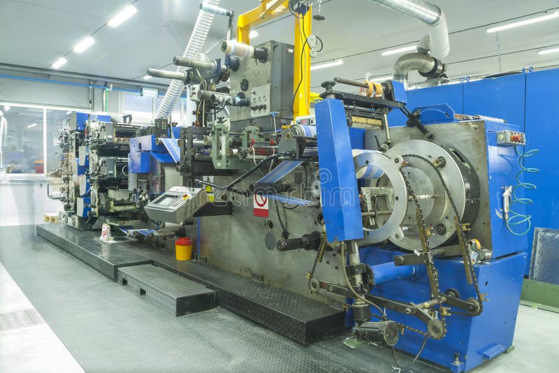 Production Line for Print Label; Stock Photo Image of industry, large