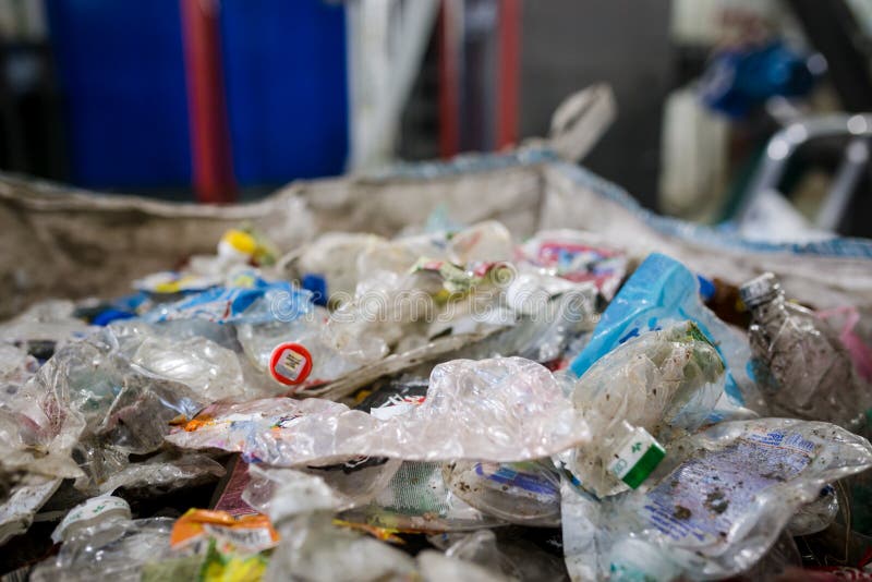 Production Line for the Processing of Plastic Waste in the Factory