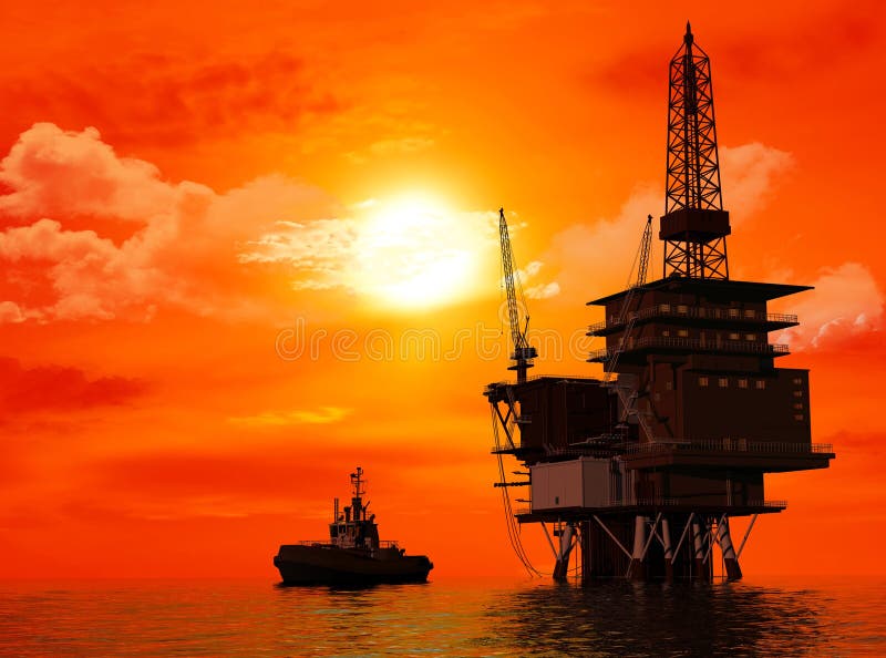 Production of petroleum vector illustration