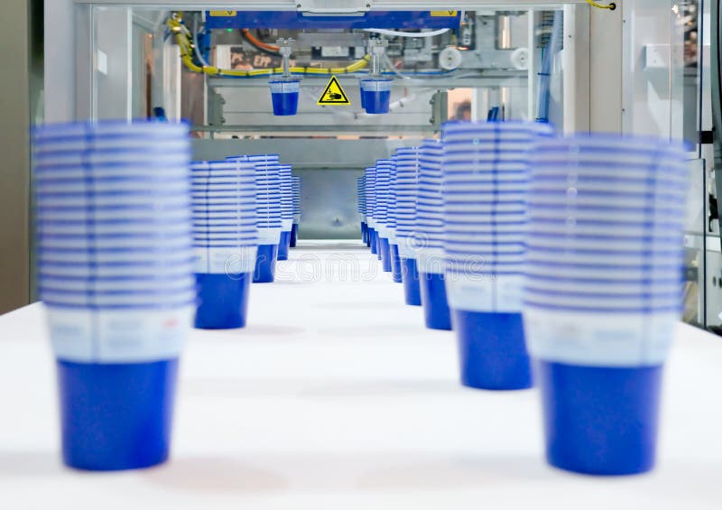 Production of plastic cups stock photo. Image of manufacture 16766152