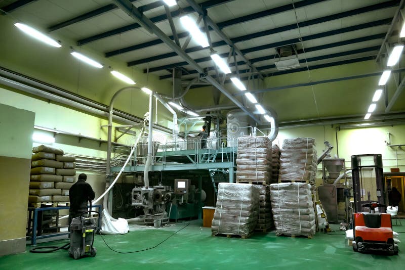 Production of potato starch stock photo