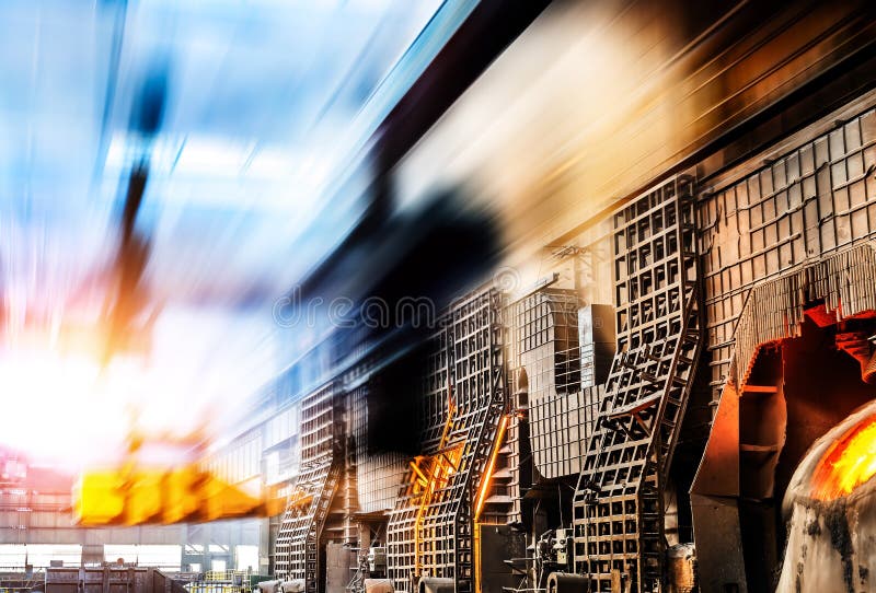 In the production of steel mills royalty free stock image