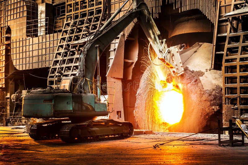 In the production of steel mills stock photography