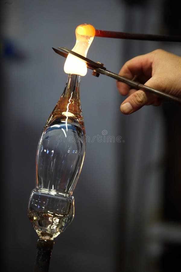 Production of a wine glass royalty free stock images