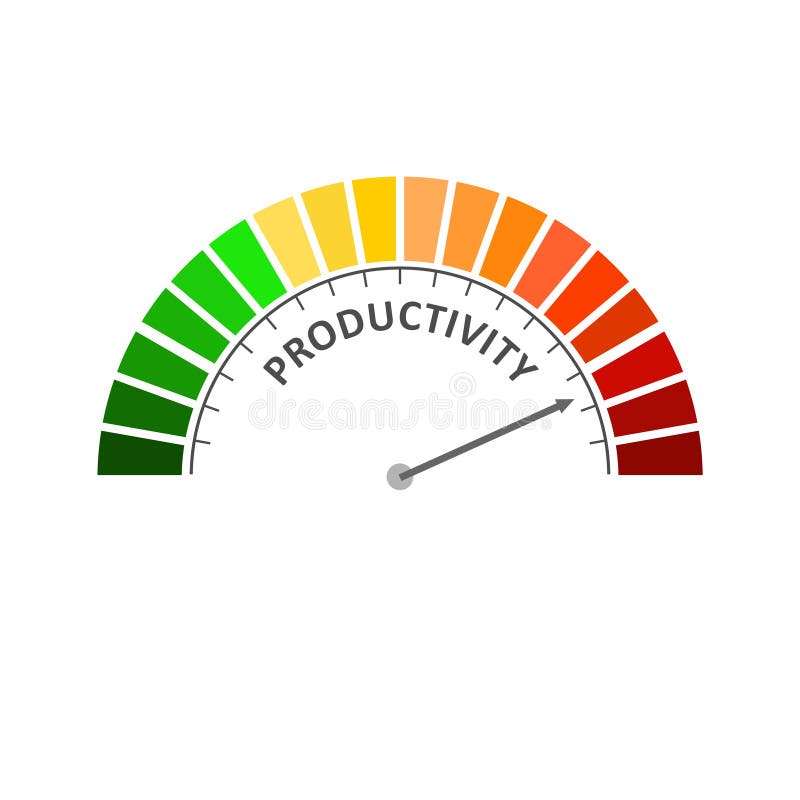 Productivity level meter. Economy and financial concept vector illustration