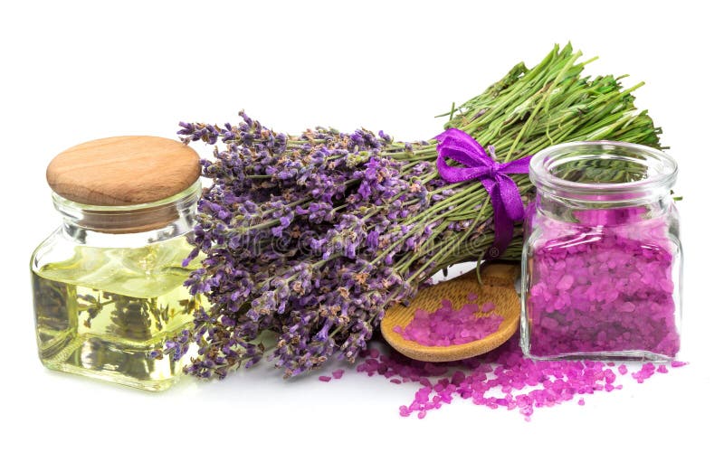 Producto natural cosmético, lavanda, aceite, sal del aroma foto de archivo libre de regalías Producto natural cosmético, lavanda, aceite, sal del aroma foto de archivo libre de regalías