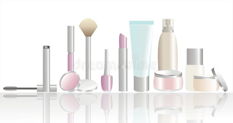 Productos del cosmético y de belleza ilustración del vector Productos del cosmético y de belleza ilustración del vector