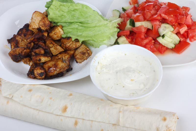 Ingredients for shawarma four