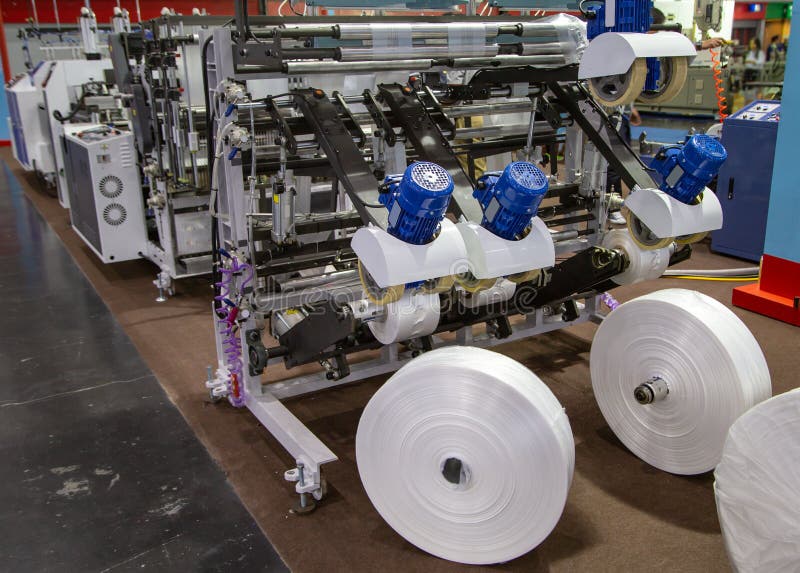 Prodution of Plastic Bag, Extruder Stock Photo Image of manufacturing