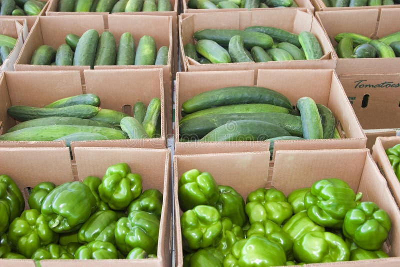 Organic fresh farm grown produce in boxes. Organic fresh farm grown produce in boxes