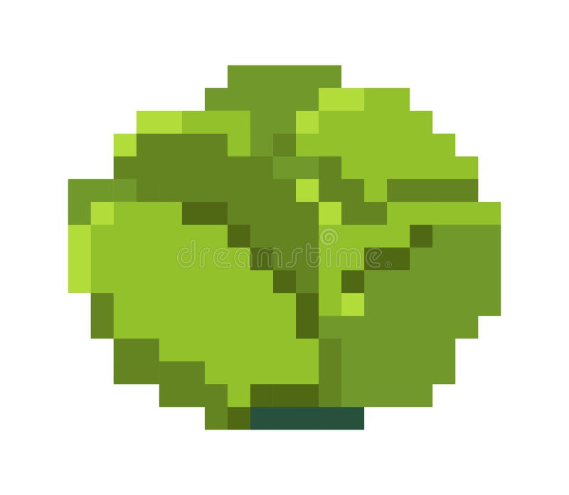 Ícone Do Conjunto De Pixel-art Verdes E Frutas 32x32 Pixels