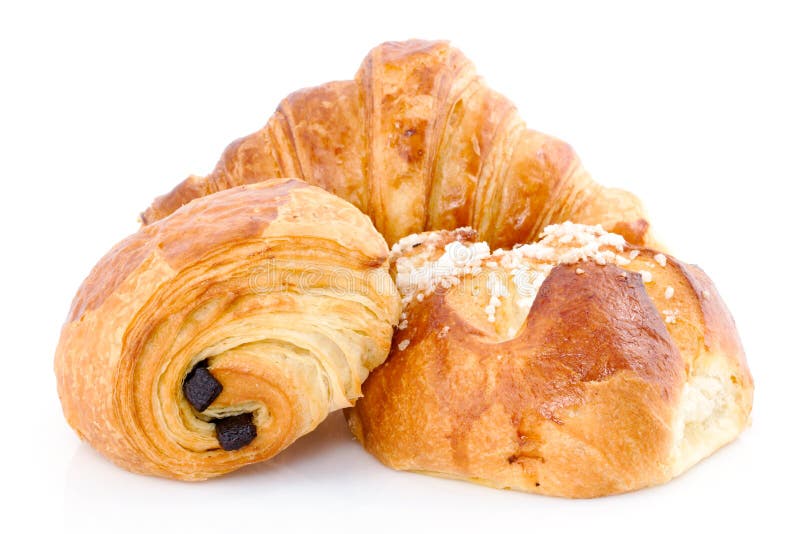 Croissants and similar products on white background. Croissants and similar products on white background