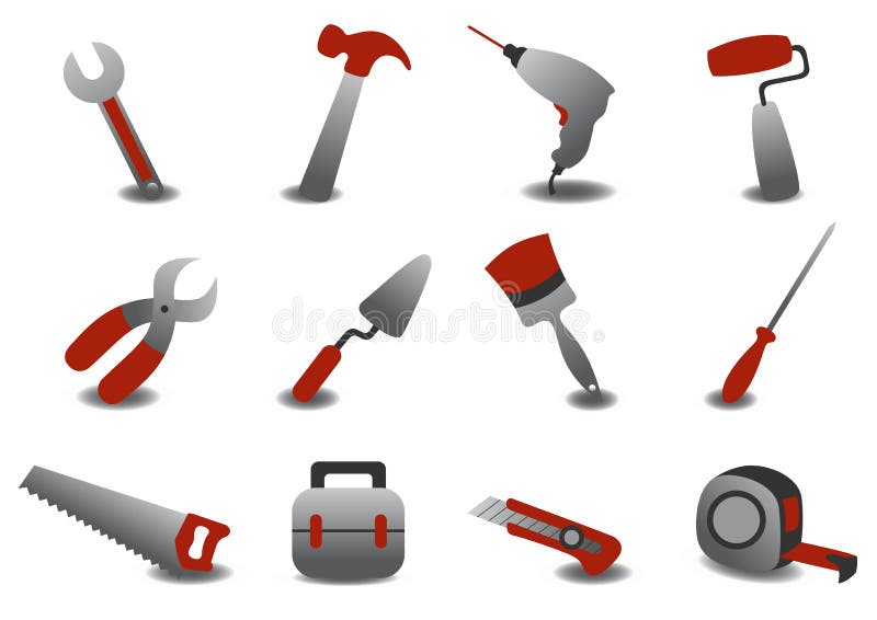Profesional que repara iconos de las herramientas libre illustration Profesional que repara iconos de las herramientas libre illustration