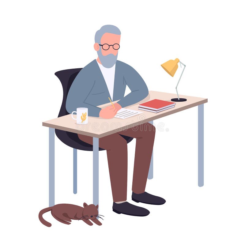 Profesor de colegiu școlar profesor de culoare plat vector cu aspect royalty free illustration